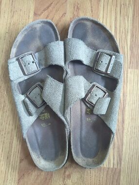 Birkenstock Arizona Suede Double-Strap Sandals - Taupe Suede